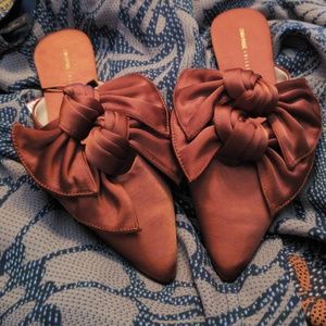 ZARA Satin Bow Mules
